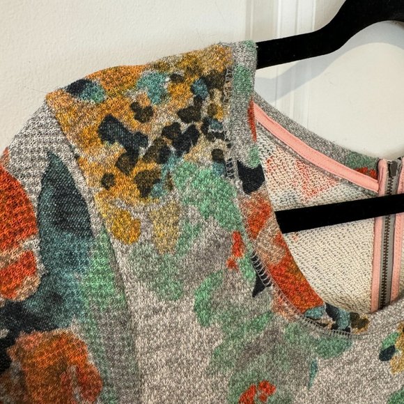 Anthropologie Saturday Sunday Grey Floral Print Dress - Size Medium - Picture 3 of 13